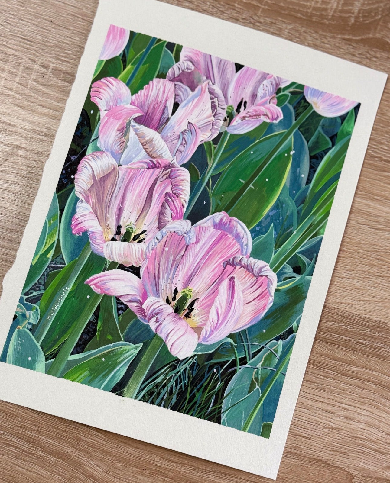 Botanical Watercolour Painting of Flowers – A3