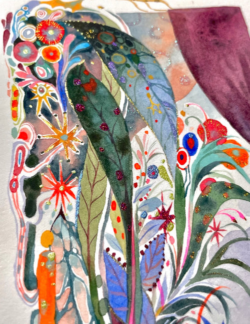 Abstract Botanical Watercolour Painting – A2