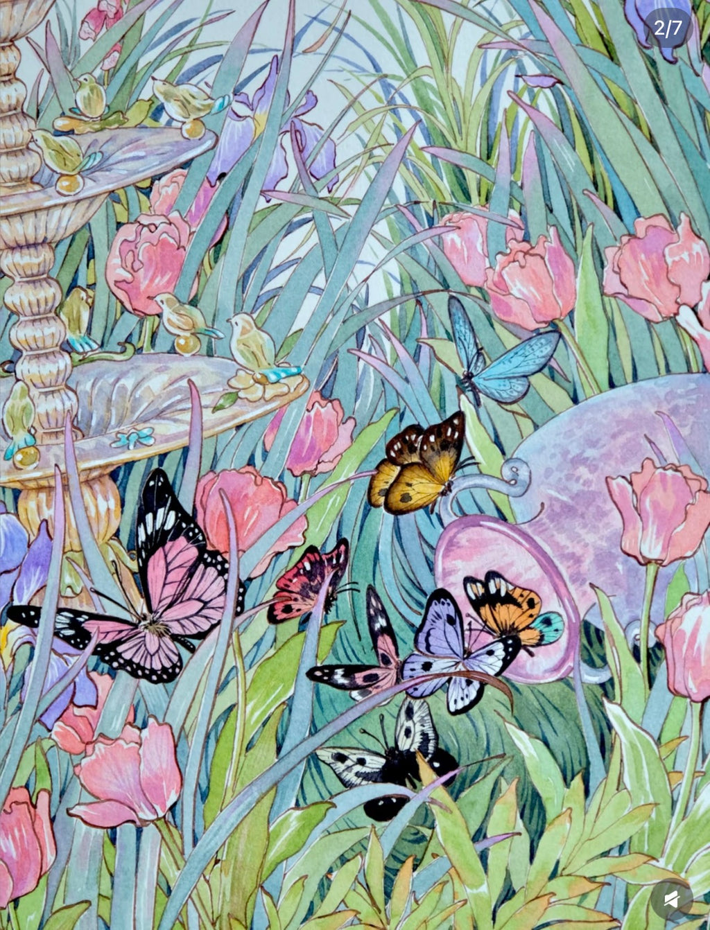 Watercolour Painting of Flowers A3