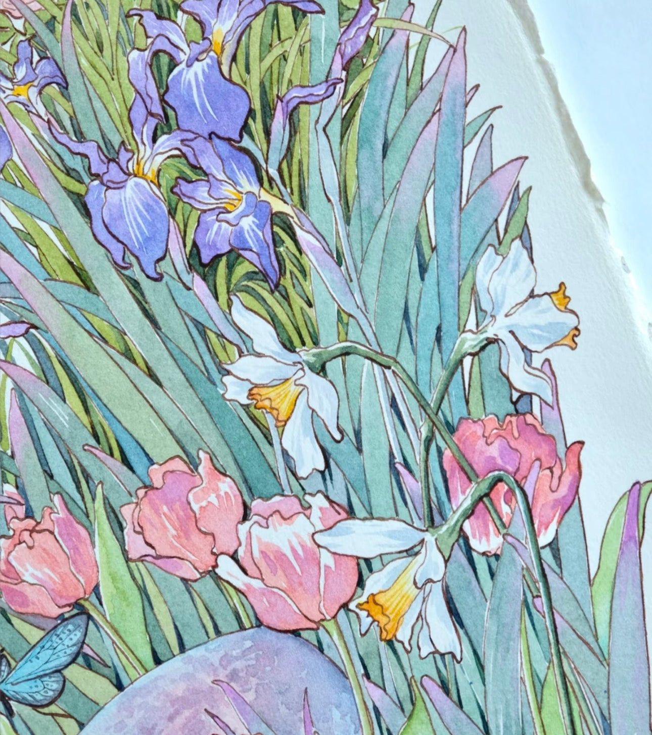 Watercolour Painting of Flowers A3