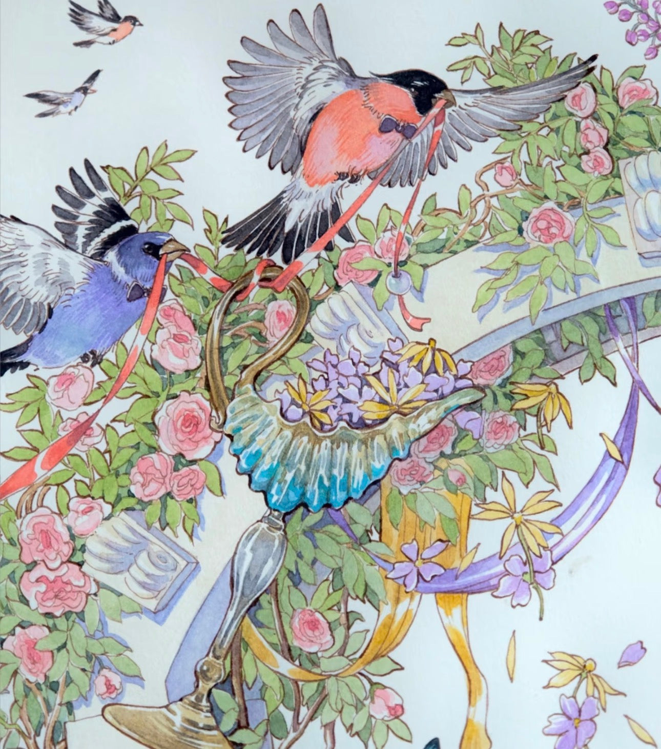 Watercolour Painting of Flowers A3