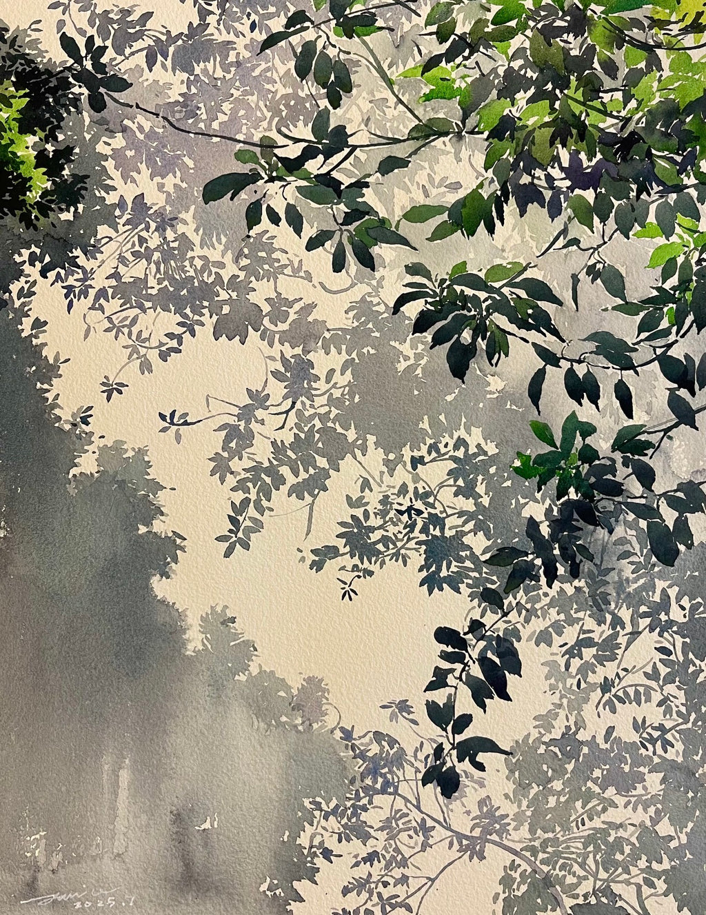 A3 Original Watercolor Painting — Hand-Painted Wall Art